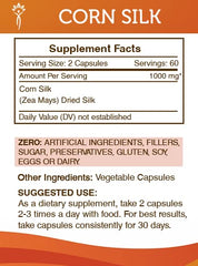 Illustration of usage and directions for Corn Silk capsules