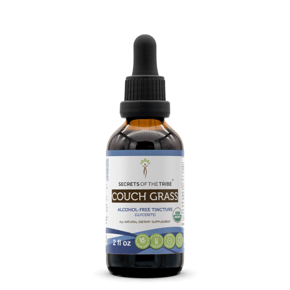 2 oz bottle of Secrets of the Tribe Couch Grass USDA Organic extract