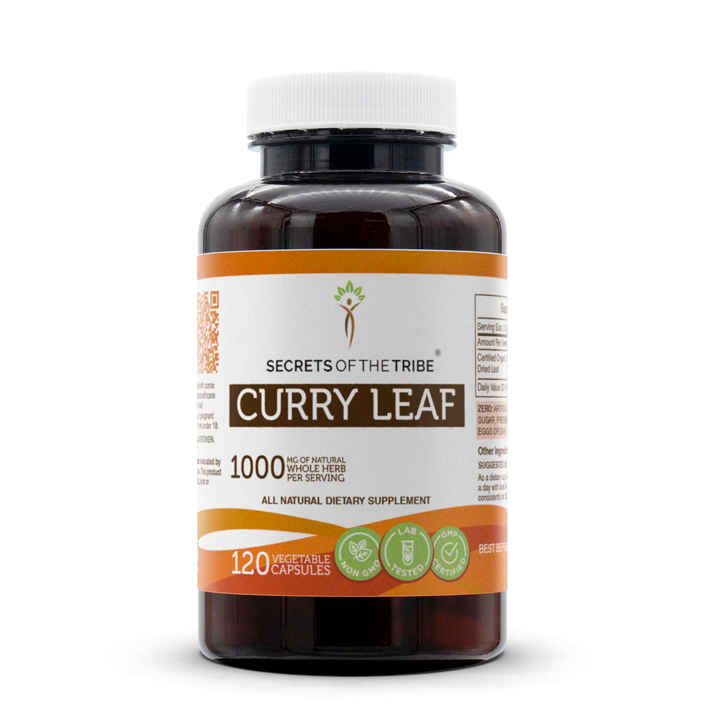 Bottle of Secrets of the Tribe Curry Leaf 120 capsules