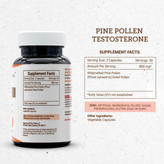 3rd party lab test and purity icons for pine pollen capsules