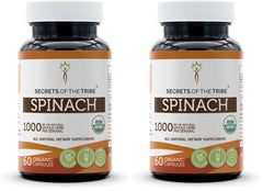 Bottle label of Secrets of the Tribe Spinach 60 capsules