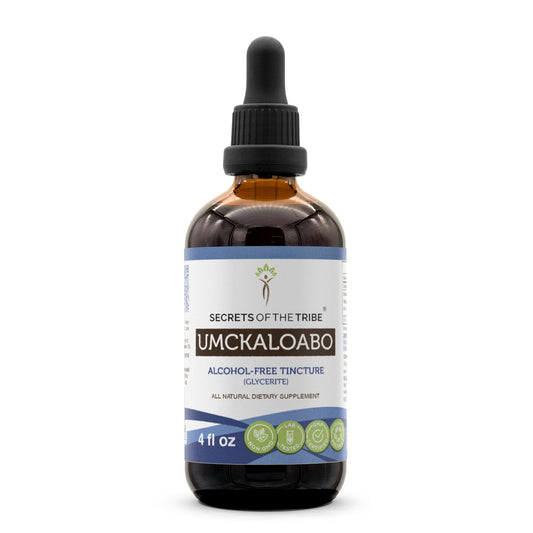 Hero image: Secrets of the Tribe Umckaloabo Tincture 4oz bottle
