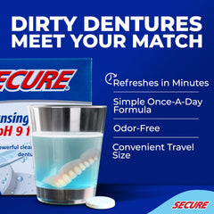 Boxed Secure Daily Cleansing Tablets held in hand