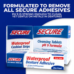 15 strips per pack of Secure denture adhesive strips