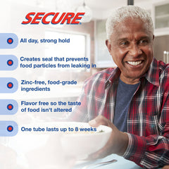 Secure denture bonding cream packaging and tubes (1.4 oz, pack of 2)