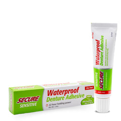 Tube of Secure Sensitive Gums Waterproof Denture Adhesive 1.4 oz