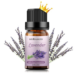 Sedbuwza Lavender essential oil in amber glass bottle