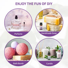 Aromatherapy setup with lavender and eucalyptus oils