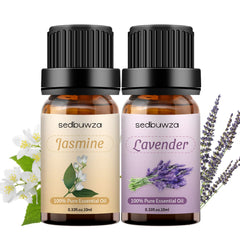 Relaxing aromatherapy setup with diffuser and lavender jasmine scent