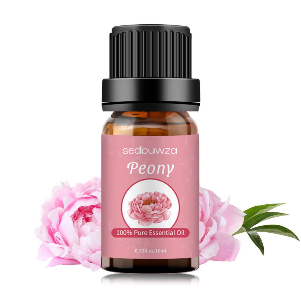 Lifestyle image with peony flowers and diffuser