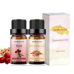 Flatlay view of the Sedbuwza essential oil set with diffuser
