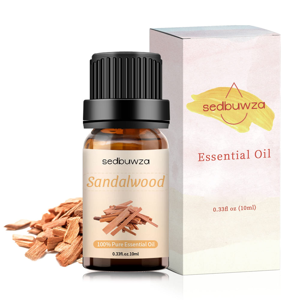 Aromatherapy setup featuring Sedbuwza Sandalwood Essential Oil