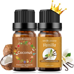 Sedbuwza vanilla coconut essential oil set with amber 2 x 10 ml bottles