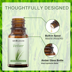 Vetiver fragrance oil diffusing for aroma therapy