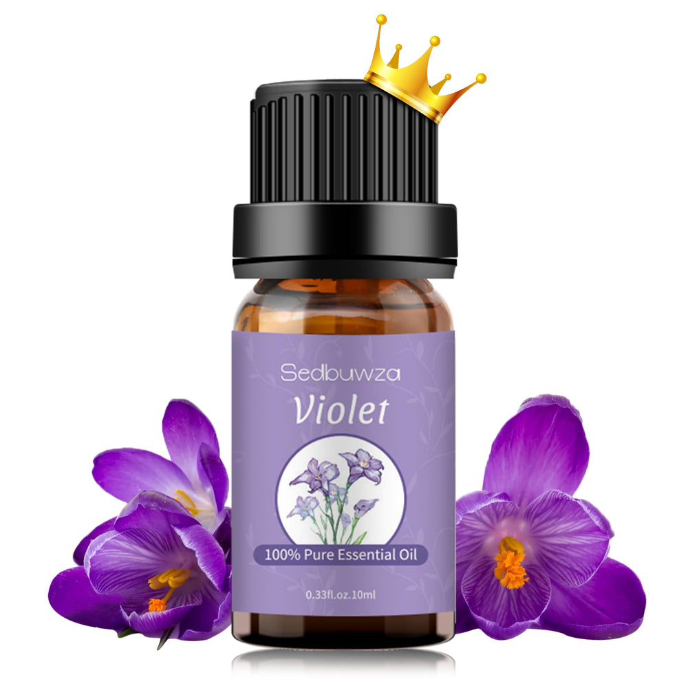 Sedbuwza Violet Essential Oil bottle with amber glass
