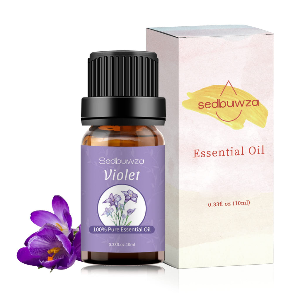 Violet essential oil in a spa-like setting