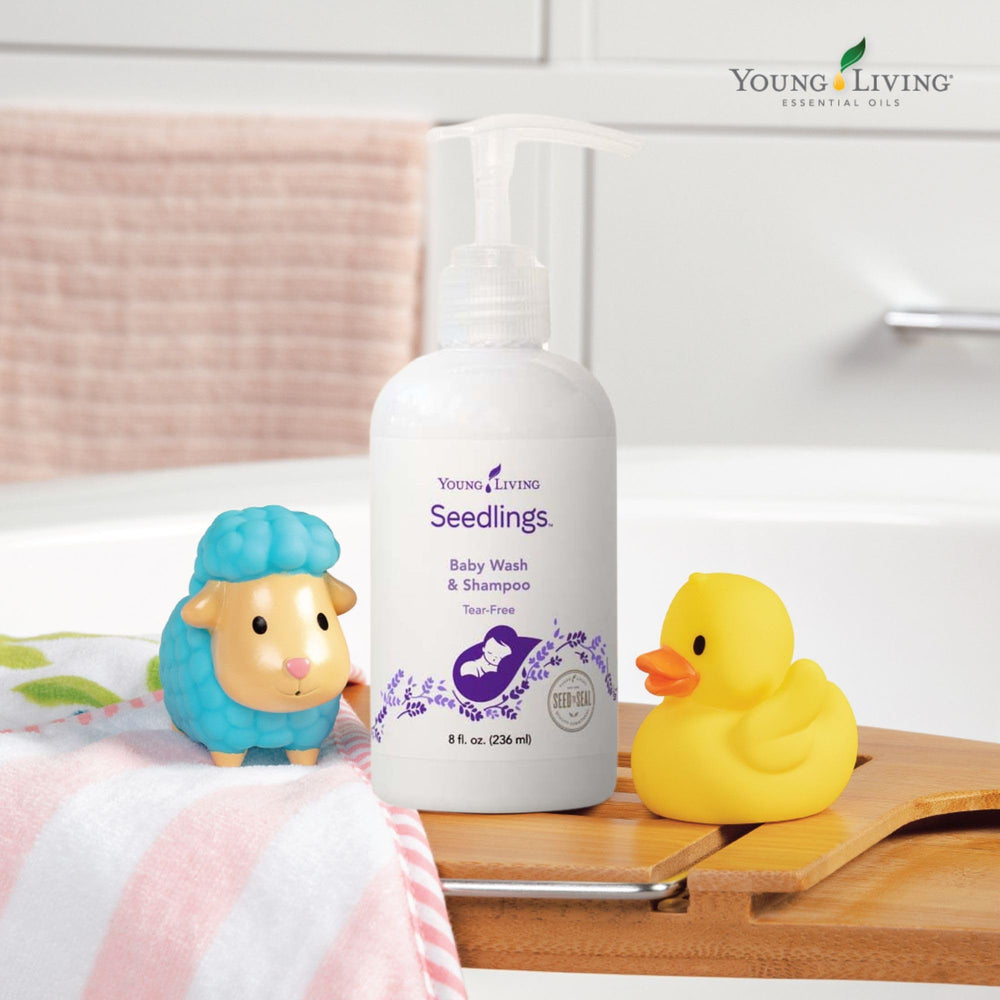 Close-up of Seedlings Baby Wash & Shampoo label
