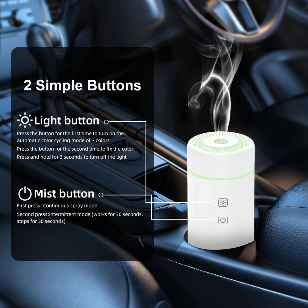 Cordless portable SEEDSEEL car diffuser in use