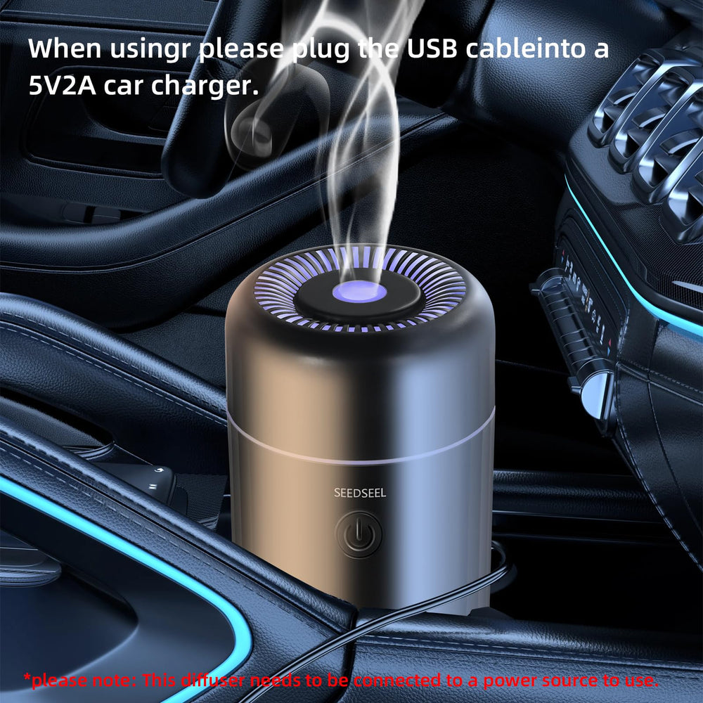 Diffuser placed in a car interior for portable use