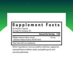 Close-up of Seeking Health DAO Enzyme capsules for fast-acting digestive support