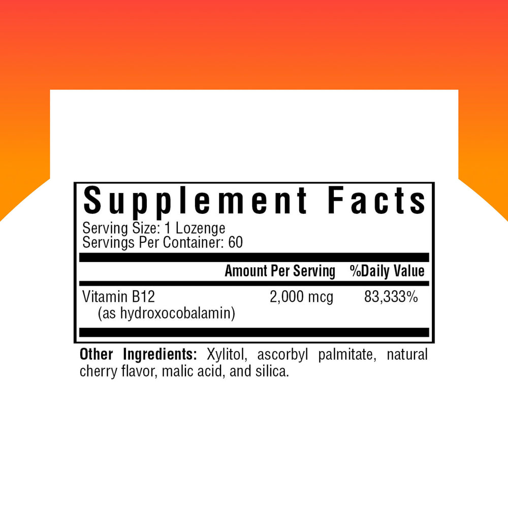 Hydroxo B12 lozenges displayed for product shot