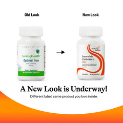Product packaging and branding for Seeking Health iron supplement