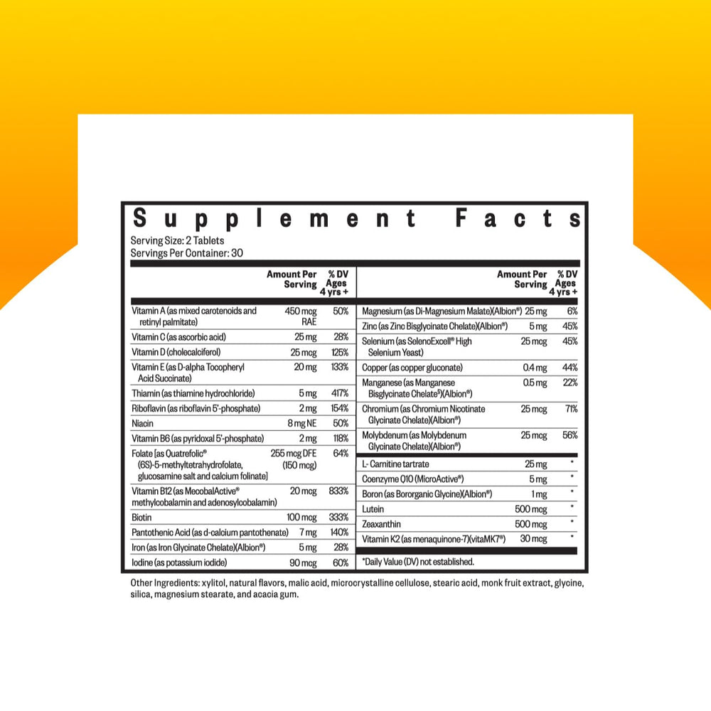 Close-up of Seeking Health Kids Multivitamin Chewable tablets