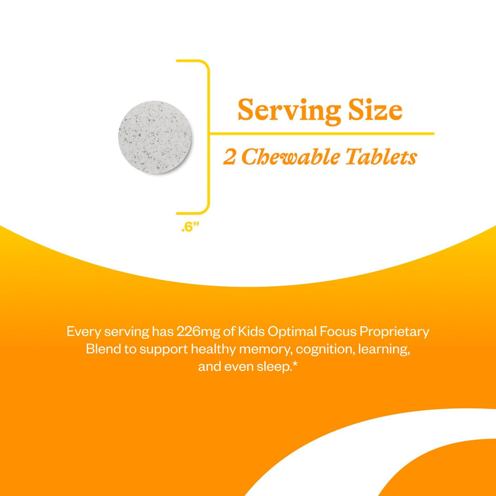 Back label of Seeking Health Kids Optimal Focus bottle