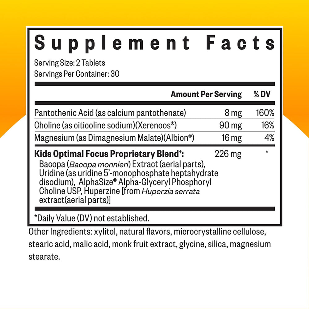 Front view of Seeking Health Kids Optimal Focus bottle