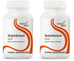 Front view of Seeking Health Molybdenum 500 mcg glycinate chelate bottle