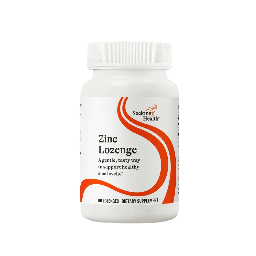 Front label of Seeking Health Zinc Chewable bottle with 60 lozenges