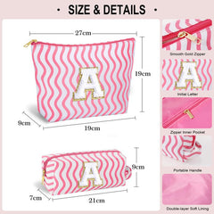SEFORICO makeup bag feature wave stripe design for stylish appeal.