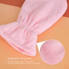 Inner terry cloth preserves heat for a cozy paraffin wax session.