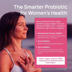 Happy, healthy woman concept representing probiotic benefits