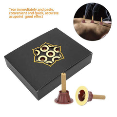 Self-adhesive moxa stick applied to the neck