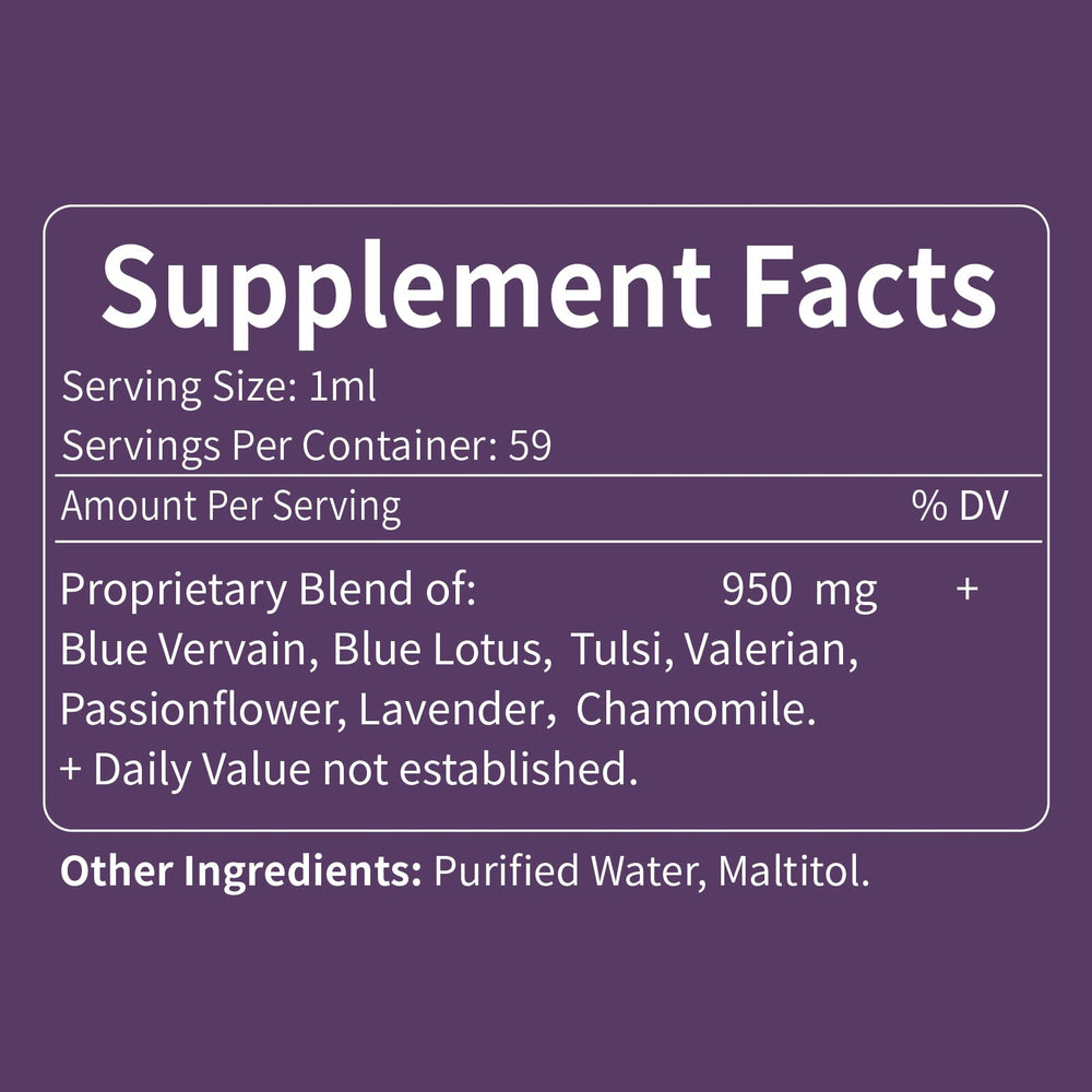 Back packaging of Selvaherb Blue Vervain Drops showing dosage information