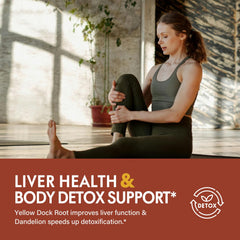 Liver health support with Yellow Dock Root and Milk Thistle