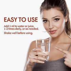 Dosing with dropper in water or juice