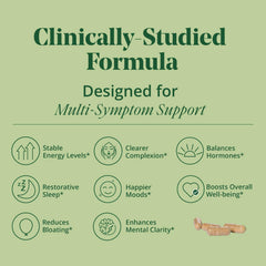 Semaine Daily Hormone Balance bottle label shows vegan capsule benefits for energy and sleep