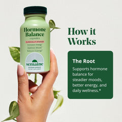 Semaine Daily Hormone Balance bottle pour captures easy daily dosing for sustained energy