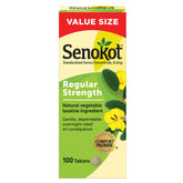 Senokot Regular Strength bottle with tablets offering overnight support potential