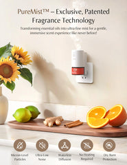 SenseFlow SF101S app control interface enables four fragrance levels and scheduling.