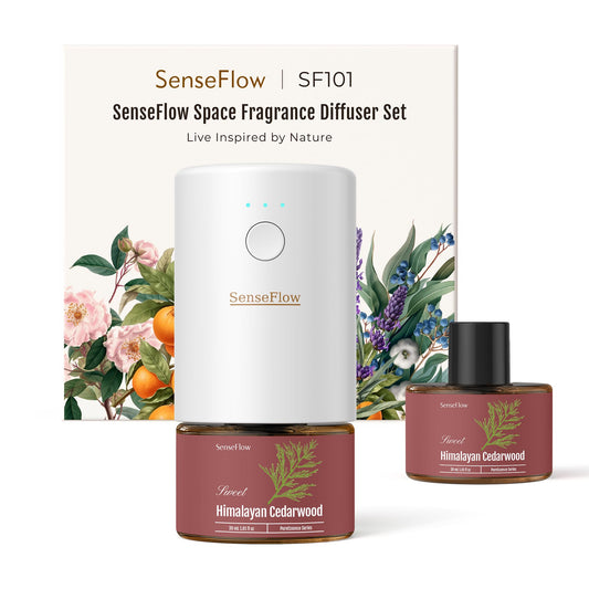 Front view of SenseFlow SF101 Himalayan Cedarwood diffuser