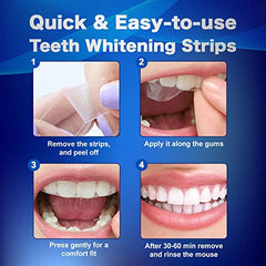 Whitening strips applied to teeth during treatment