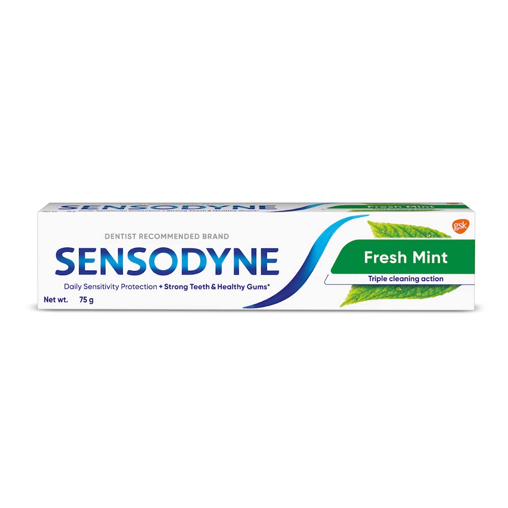 Sensodyne Fresh Mint toothpaste 75g tube front view