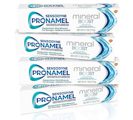 Pack of four Sensodyne Pronamel Mineral Boost Enamel Toothpaste 2.7 oz tubes