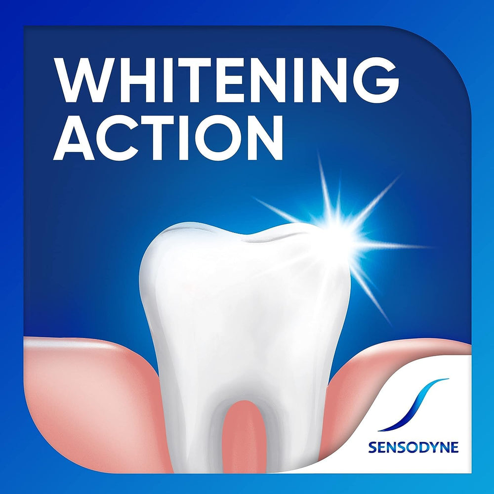 Three tubes shown on packaging front of Sensodyne Repair and Protect Mint