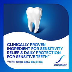 3.4 oz Sensodyne tube displayed on a clean surface