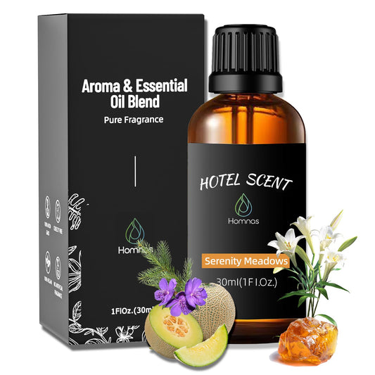Serenity Meadows essential oil bottle with orange and lily of the valley scent