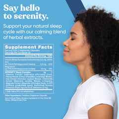 Active ingredients: Melatonin, Magnesium, Valerian Root, L-Theanine, 5-HTP, Chamomile